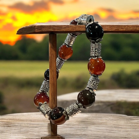 20216 Bloodstone (brown/black/orange) bracelet - Picture 2 of 6